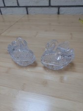 2 x Schwäne von Anna Hütte aus  Bleikristall