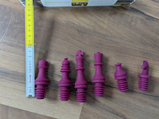 Flaschenverschluss, 6 verschiedene, Schachfiguren, Silikon