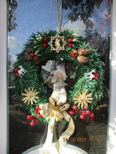 Kranz Türkranz Weihnachten Winterkind Junge Türdekoration  Kunsttanne Strohstern