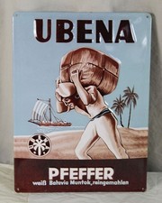 C20/ Repro Blechschild - UBENA - Pfeffer Reklame - leicht gewölbt - 39x29 /S121