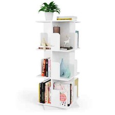Bücherregal 360°drehbar Standregal Drehregal 4 Ebenen Büroregal Lagerregal 064ws