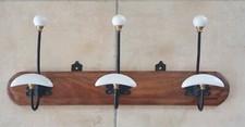 Garderobe Wandhaken 52x22x12 cm Holz/Metall/Porzellan 3 Haken Landhausstil