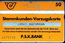 Österreich - GP 2 "PSK Stammkunden Vorzugskarte 2" DD 910A 06601 - gebraucht