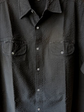 schwarzes Seersucker Herren Oberhemd Kurzarm, Größe 44 von K'ERA aktive wear