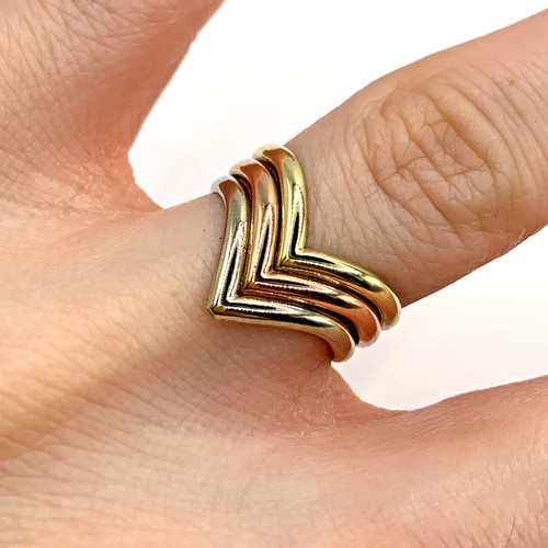 Dreifarbiger ring karat gold - ring, 9