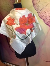 Ursel Lemke Seidentuch  Handarbeit Unikat 100% Seide Silk Hand-Painted 88x88 Neu