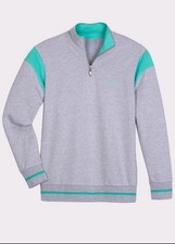 Catamaran Sports Damen Sweatshirt Langarm Stehkragen grau blaugrün Gr. 52/54 NEU