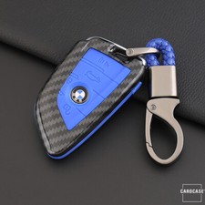 Hartschalen Etui Cover für BMW Schlüssel schwarz/blau
