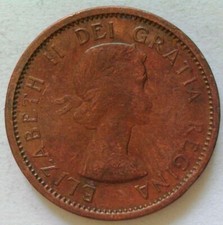 1964  1 Cent - Canada Elizabeth II (1st Portrait) - Fine/Very Fine - Ungraded