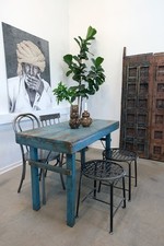 Altholz Esstisch blau B 120 cm