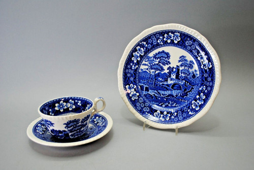 Spode england blue tower - /, /
