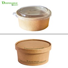 12 Unzen biologisch abbaubar Kraftpapier Suppenschüssel Eisbehälter kompostierbar Takeawa