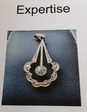 Art Déco Anhänger Silber 925 mit Altschliff-Diamant