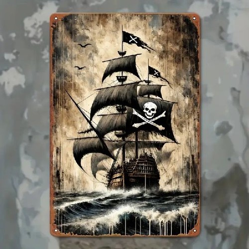 Blechschild piratenschiff - blechschild,