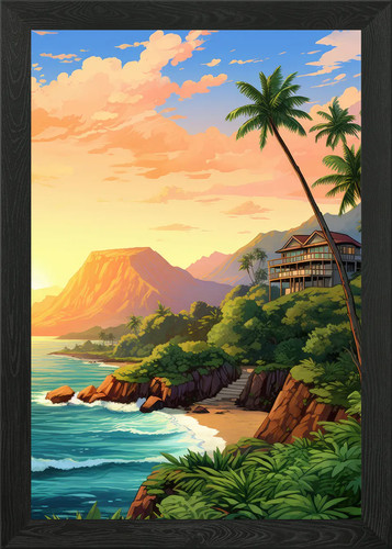 Anime landschaft gerahmtes - landschaft,