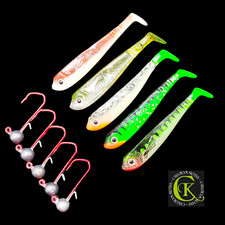 5x 7cm Shad / 5x Jigkopf