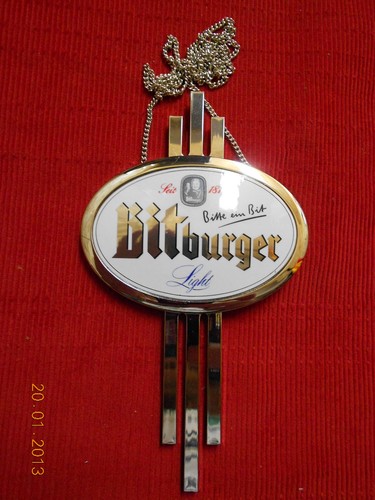 Bitburger light zapfhahnschild - bitburger,