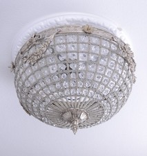 Deckenleuchte Hängelampe Deckenlüster Barock Leuchte Lüster Silber Lampe Antik