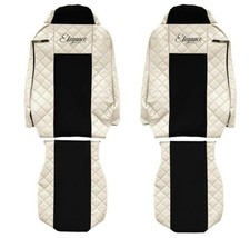 F-CORE Elegance Q Sitzschonbezug Sitzbezüge Set Eco-Leder Textil Beige