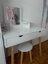 2-in-1 Schminktisch & Schreibtisch für Kinder – mit Hocker