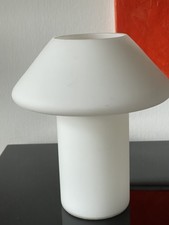 70-er: HONSEL weiße GLAS PILZLAMPE Space Age h=20cm VINTAGE