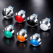5x Drucktaster Einbau Chrom