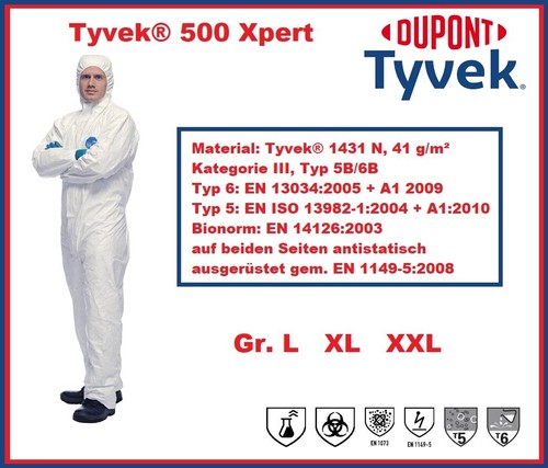 Einwegoverall tyvek 500 - einwegoverall,