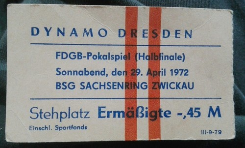 Ticket fdgb 1972 dynamo - ticket,