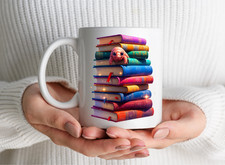 Tasse 3D Bücherwurm