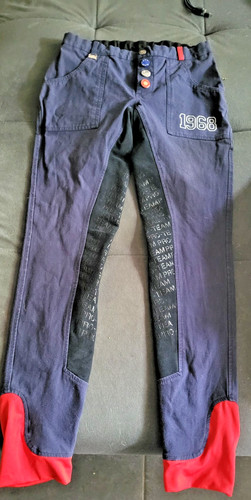 Blaue reithose mit roten - mit,