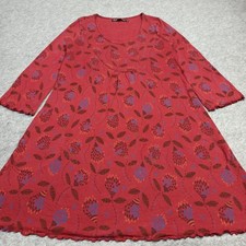 Gudrun Sjoden Damen Tunika Kleid GRÖSSE S Rot Blumenmuster Lyocell Jersey