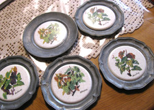 5 Zinn-Untersetzer Wandteller