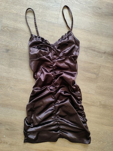 Gerafftes minikleid braun - gerafftes,