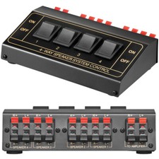 Lautsprecher Umschaltbox Umschalter Verteiler Splitter Switch für 4 Boxen Metall