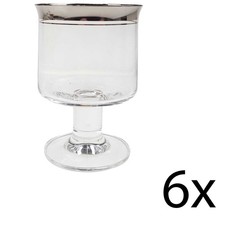 6er Set Platinrand Weinglas