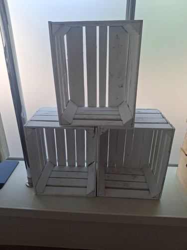 Holzkisten shabby look weiß - holzkisten,