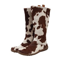 CAMPER Stiefel Boots Gr 41 Ponyfell Pelz Fur Braun Weiß Brown White Kuh Cow Pri