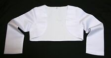 Bolero Kommunionjacke Hochzeit Mädchenjacke Jacke Satin weiß NEU