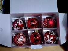 6 Weihnachsbaum Kugeln Rot