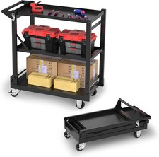 WORKPRO Servierwagen 3in1Klappbarer 3 Etagen Rollwagen, mit Rädern, Küche, Hotel