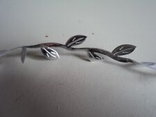 4 m Blättergirlande aus Stoff Silber (Farbe einseitig), Blattgröße ca. 7 x 15 mm