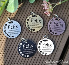 HUNDEMARKE Marke Hund Katze mit Gravur 1+2 Seitig mögl. verschiede Größen D23