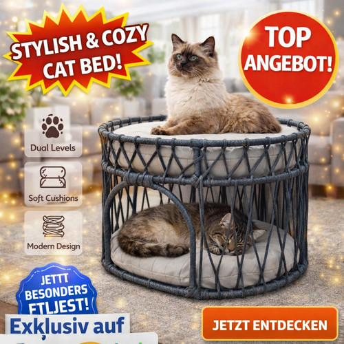 Katzenbett rund stöckig mit - 2-stöckig,