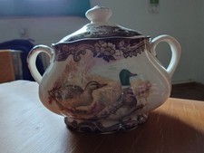 Palissy Game Series England braun Zuckerdose Royal Worcester Jagd