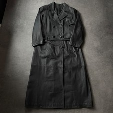 Vintage C&A Leder Mantel Lang