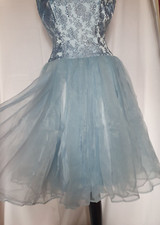 Vintage Traum Kleid 50er 60er Rockabilly blau hellblau XS S Tanzkleid Abendkleid