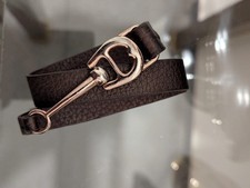 Original Vintage Aigner Leder Armband Twist Braun Bronze Kalbsleder