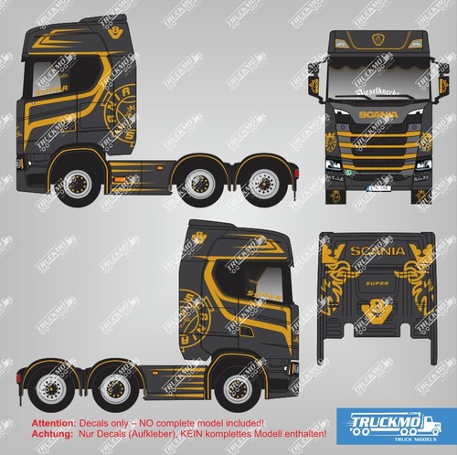 Truckmo decals scania - decals, golden