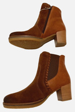 Damen Leder Stiefeletten Braun