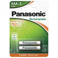 kQ Panasonic AAA Akku NiMH Micro 750mAh für DECT schnurlos Telefone 2er Blister